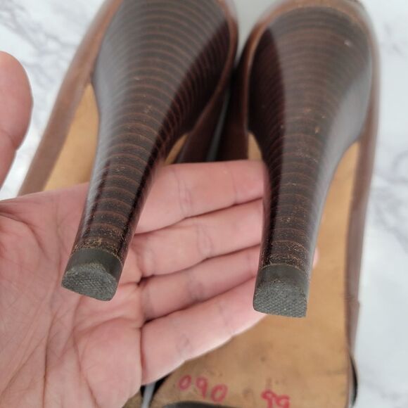 Ugg Jamison Whipstitch Ankle Boots Bootie Brown Leather Women's Heeled Platforms - Picture 12 of 15